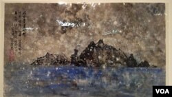 정창모 화백의 작품 '새로운 날이면 너의 생각 간절하다. 독도 너는 우리 땅이리니' (2009).