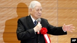 台湾前总统李登辉在东京对议员们讲话（2015年7月22日）