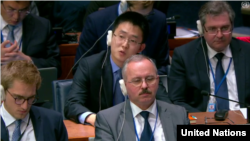 지난 2일 뉴욕 유엔본부에서 열린 유엔총회 제1위원회 회의에서 북한 대표가 발언하고 있다.