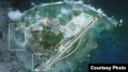 2017年1月28日拍摄的永兴岛卫星图片 