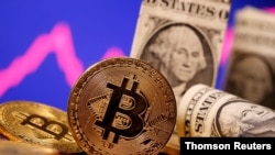 تصویر گرافیکی بیانگر پول مجازی بیت کوین