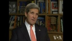 美国之音记者专访美国国务卿克里