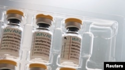 วัคซีนของ Bavarian Nordic ที่ใช้ป้องกันเชื้อเอ็มพ็อกซ์ ที่ศูนย์วัคซีนในกรุงปารีส วันที่ 27 ก.ค. 2022