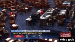 مصوبه افزایش تهدیدهای ایران هفته پیش در سنا با اکثریت قاطع آرا تصویب شده بود. 