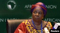 South African Home Affairs Minister Nkosazana Dlamini-Zuma addresses the media during the leaders meeting at the African Union (AU) in Addis Ababa July 15, 2012. 