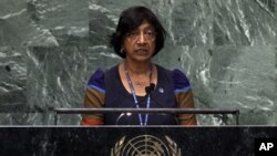 Komisaris Tinggi PBB untuk HAM, Navi Pillay, prihatin atas rancangan konstitusi baru Mesir, yang menurutnya, memperlemah dan menggerogoti banyak hak dan kebebasan rakyat Mesir (foto: Dok).