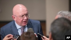 俄罗斯驻联合国大使纳班济亚 （资料图片，2017年8月9日） 