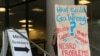 An anti-vaccine protester demonstrates outside the Los Angeles Unified School District administrative offices in Los Angeles Thursday, Sept. 9, 2021. The Los Angeles board of education is expected to vote Thursday on whether to require students 12…