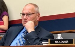 Rep. Pete Sauber (R-Minn) listens to testimony about the Boeing 737 MAX in the House Committee on Transportation and Infrastructure, Oct. 30, 2019. (Photo: Carolyn Presutti / VOA)