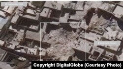 تصویر ماهواره ای از حلب که خرابی های ناشی از حملات هوایی دولت اسد به پشتیبانی از روسیه را نشان می دهد