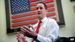 FILE - Representative Jim Himes speaks in his office on Capitol Hill in Washington, Feb. 1, 2023.
