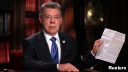 Presiden Kolombia Juan Manuel Santos di Bogota (foto: dok). Kolombia akan mengadakan perundingan dengan kelompok pemberontak ELN bulan depan.