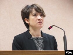 台湾在野党民进党立委萧美琴(资料照片: 美国之音张永泰拍摄)