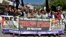 Protesters in Muzaffarabad, Pakistan, chant slogans against Israeli airstrikes on Gaza at a rally to show solidarity with Palestinian people on Oct. 10, 2023.