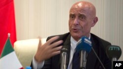 FILE - Italian Interior Minister Marco Minniti.