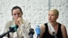 L'opposante Svetlana Tikhanovskaya en conférence de presse le 10 Aout 2020 à Minsk.