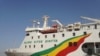 Le navire "Aline Sitoé Diatta" au port arrive au port de Ziguinchor le 07 février en provenance de Dakar, le 21 février 2018. (VOA/Seydina Aba Gueye)
