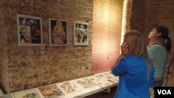 莫斯科古拉格博物馆去年举办的迫害佛教展览。（美国之音白桦拍摄）