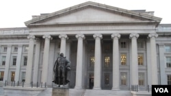 资料照片：美国财政部大楼。 