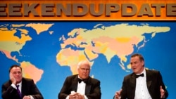 FILE - Colin Quinn, from left, Chevy Chase and Norm Macdonald appear onstage at The 2012 Comedy Awards in New York, April 28, 2012.