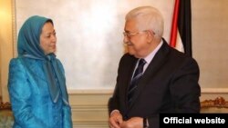 محمود عباس رئیس تشکیلات خودگردان فلسطینی با مریم رجوی سازمان مجاهدین دیدار کرد