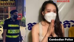 រូប​ថត​ផ្សាយ​លើ​គេហទំព័រ​អគ្គស្នងការដ្ឋាន​នគរបាល​ជាតិ កាល​ពី​ថ្ងៃ​ទី​៩ ខែ​កញ្ញា ឆ្នាំ​២០២១ បង្ហាញ​​ប៉ូលិស​ចរាចរណ៍​​ឈ្មោះ ម៉ាត់ ពិសី ​(ឆ្វេង)​ដែល​បាន​ប្រើ​អំពើ​ហិង្សា​ និង​អ្នក​រង​របួស​ក្បាល កញ្ញា ងន ស្រីនិច អាយុ​២២​ឆ្នាំ (ស្តាំ)។