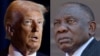 Le président américain Donald Trump (à g.) et son homologue sud-africains Cyril Ramaphosa.