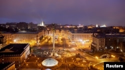 在俄罗斯总统普京宣布对乌克兰开展军事行动后，乌克兰首都基辅的空拍景象 （路透社）