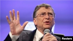 Bill Gates speaking at a philanthropy event.