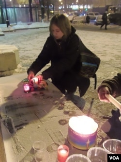 莫斯科活动组织者亚娜。(美国之音白桦拍摄)