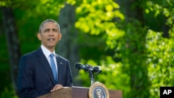 美国总统奥巴马在戴维营开记者会（2015年5月14日）