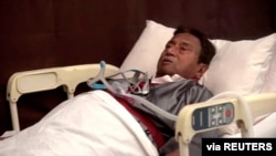Pervez Musharraf, Pakistan's former president, speaks from a hospital bed in Dubai, United Arab Emirates December 18, 2019 in this still image taken from video. All Pakistan Muslim League (APML) Handout/Reuters TV via REUTERS THIS IMAGE HAS BEEN…