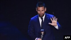 Lionel Messi lors des Fifa Football Awards, Italie, le 23 septembre 2019