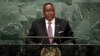 FILE - Malawi President Peter Mutharika addresses the 71st session of the United Nations General Assembly, at U.N. headquarters, in New York, Sept. 20, 2016.