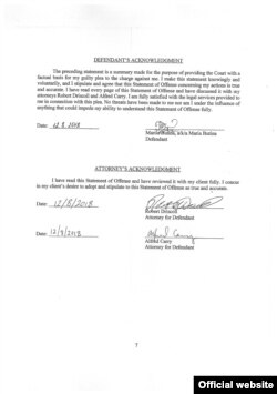 Maria Butina, entered a guilty plea in a U.S. federal court in Washington D.C. on December 13, 2018.