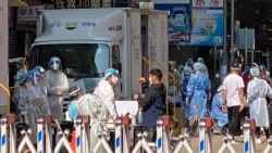 被圍封的強制指定區域內設有51個檢測站，區內約1萬居民需要在48小時內完成病毒檢測。（美國之音 湯惠芸拍攝）