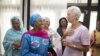 FILE - International Monetary Fund Managing Director Christine Lagarde meets with women leaders at the Hotel Pullman for lunch, Jan. 9, 2016 in Douala, Cameroon.