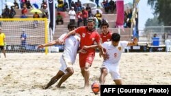 ملی پوش تیم ساحلی افغانستان در رقابت با ملی پوشان چین