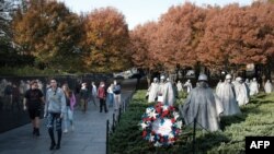 미국 수도 워싱턴의 한국전 참전용사 기념관.