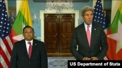 မြန်မာနိုင်ငံခြားရေးဝန်ကြီး ဦးဝဏ္ဏမောင်လွင်နဲ့ အမေရိကန် နိုင်ငံခြားရေးဝန်ကြီး ဂျွန်ကယ်ရီ