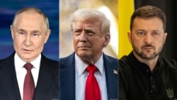 俄罗斯总统普京、美国总统特朗普和乌克兰总统泽连斯基 (从左到右)