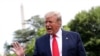 President Donald Trump speaks to reporters before boarding Marine One on the South Lawn of the White House in Washington, June 18, 2019.