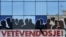 Kosovo, Pristina, giant poster bearing the name of the party Vetevendosje,