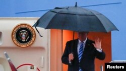 特朗普总统6月27日乘坐空军一号抵达日本大阪，参加20国集团峰会以及一系列的双边会晤。