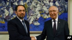 صلاح الدین ربانی وزیر خارجۀ افغانستان در دیدار اخیرش با سرتاج عزیز مشاور امنیت ملی پاکستان