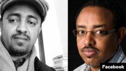 በስተግራ አርጋው አሽኔ በስተቀኝ መስፍን ነጋሽ