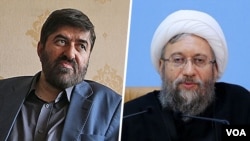 علی مطهری نائب رئیس مجلس و صادق لاریجانی رئیس قوه قضائیه ایران هستند. 