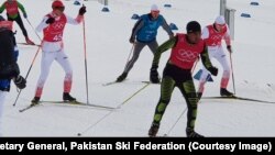 Syed Human hits the slopes in Pyeongchang, South Korea, to practice for the men’s 15km free cross-country skiing event.