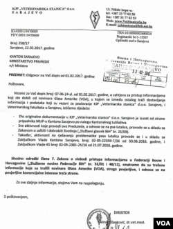 Veterinarska stanica- odgovor