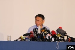 资料照：台北市长柯文哲2016年在双城论坛开幕式后出席记者会。